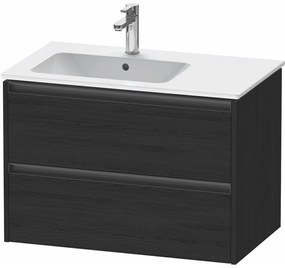 DURAVIT Ketho 2 závesná skrinka pod asymetrické umývadlo (ľavé), 2 zásuvky, 810 x 480 x 549 mm, dub čierny, K25267016160000