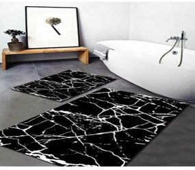 Biele/čierne kúpeľňové predložky v súprave 2 ks 60x100 cm Cracks – Mila Home