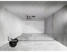 Mexen Lunar-B, L výklopné pravé sprchové dvere 140 cm, číre sklo, chrómový profil, 832SL-140-050-01-00-P