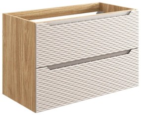 Závěsná skříňka pod umyvadlo Ocean Beige s deskou 90 cm béžová/dub olejovaný