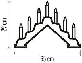 LED Vianočný svietnik 7xLED/2xAA biela
