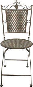 Zeleno-hnedá antik kovová bistro stolička Zio - 43*45*96 cm