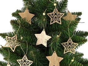 LEAN TOYS Drevené vianočné ozdoby – Hviezdičky