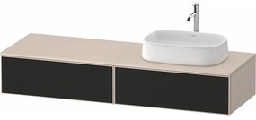 DURAVIT Zencha závesná skrinka pod umývadlo na dosku (umývadlo vpravo), 2 zásuvky, 1600 x 550 x 281 mm, čierna líniová štruktúra/taupe super matná, ZE4814R63830000