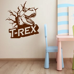 Veselá Stena Samolepka Dinosaurus T-REX Farba: hnedá, Veľkosť: 80 x 87 cm