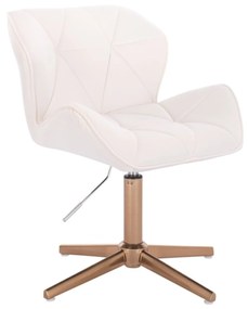 LuxuryForm DESIGN Stolička MILANO VELUR na zlatom kríži - biela