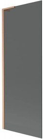 Mexen Next L, 1-krídlová vaňová zástena 70 x 150 cm, 6mm šedé sklo, medený profil, 895-070-000-03-40-65