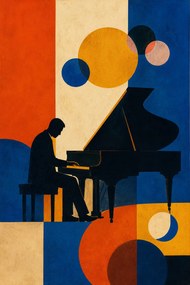 Pianista - Metalický obraz 60x40cm
