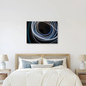 Sklenený obraz modrých liniek (70x50 cm)