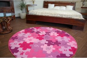 Detský koberec PUZZLE fiolet kruh