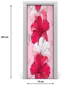 Samolepiace fototapety na dvere hibiskus 75x205 cm