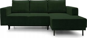 Rohová sedacia súprava Rodriguez mini (p) (tmavozelená čierna)