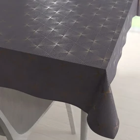 Biante Zamatový obdĺžnikový obrus Isabela IBL-003 Rose Gold trojuholníky na sivom 120x180 cm