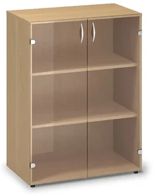 Stredná sklenená skriňa ProOffice 80 x 45,8 x 106,3 cm, buk