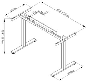 Liftor Entry, čierny výškovo nastaviteľný polohovateľný stôl