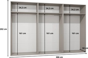 Šatníková skriňa Alaris 2 300 (kašmír) (so zrkadlom). Akcia -20%. Vlastná spoľahlivá doprava až k Vám domov. 1144206