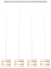 Luster na lanku HELEN 4xE27/15W/230V biela/zlatá