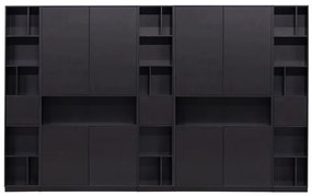 Čierna modulárna knižnica z borovicového dreva 340x210 cm Finca – WOOOD