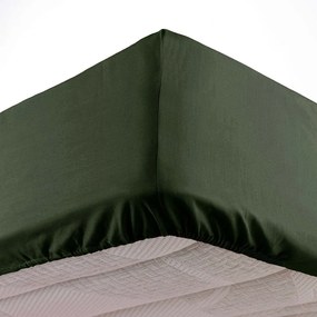 Khaki napínacia plachta z mikrovlákna 90x190 cm Oscar – douceur d'intérieur