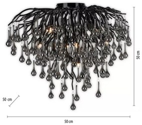 Paul Neuhaus 8091-18 - Prisadený luster ICICLE 9xG9/40W/230V priemer 50 cm čierny