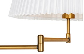 Bronzová stojaca lampa s bielym skladaným tienidlom a nastaviteľným ramenom - Ladas Deluxe