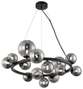 Luster na lanku MILA 14xG9/9W/230V čierna/šedá