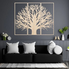 Štylový trojdielny obraz strom - Prírodné inšpirácie - KANANA: Preglejka Topoľ - Strieborná 40 x 33 cm 3780-82602 PR0199
