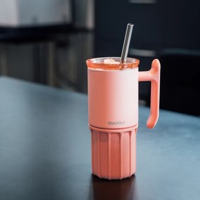 Nerezový termohrnček so slamkou Umi Peachy Pink 720 ml
