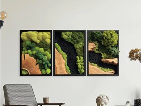 drevko |  Trojdielny machový obraz Hlbočina (UV tlač)  41 x 90 cm