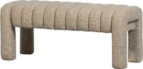 Svetlohnedá polstrovaná lavica z textílie buklé Frex – WOOOD