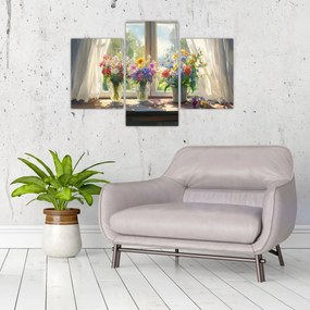 Obraz - Kytica pri okne (90x60 cm)