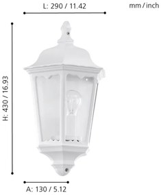 Eglo 93448 - Vonkajšie nástenné svietidlo navedie 1xE27/60W/230V