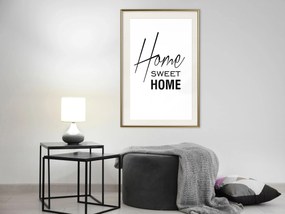 Artgeist Plagát - Black and White: Home Sweet Home [Poster] Veľkosť: 40x60, Verzia: Čierny rám