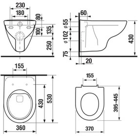 JIKA H8663840000001 - Závesné WC LYRA + toaletné sedadlo SoftClose LYRA