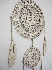 SENTOP | Drevený lapač snov OM Mandala - Boho dekorácia na stenu I SENTOP PR0001