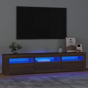 TV skrinka s LED svetlami hnedý dub 180x35x40 cm