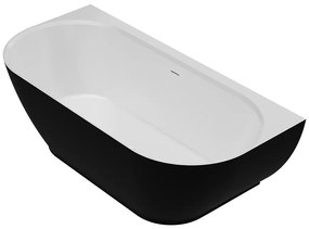 Vaňa Lesla 168x82 konglomerát čierna/biela matná