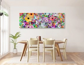 Obraz kvety v pestrofarebnom prevedení - 150x50