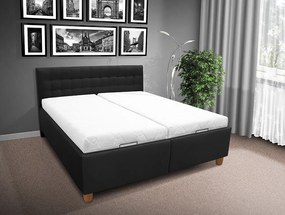 Čalúnená posteľ s úložným priestorom Perla 180 Farba: eko čierná