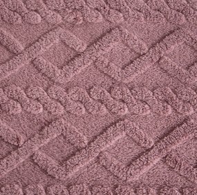 Deka Vrkoč Ružová 200x220 cm – veľká pletená deka s elegantným vrkočovým vzorom