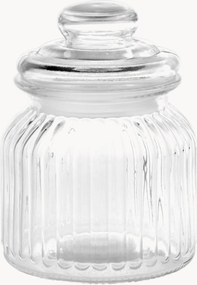 Úložná dóza z vrúbkovaného skla Eva, 650 ml