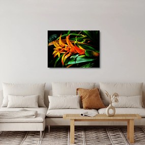 Sklenený obraz oranžovej kytice (70x50 cm)