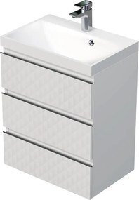 Kúpeľňová skrinka s umývadlom SAT Cube Way 60x71x40 cm biela mat CUBE3D603ZB
