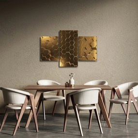 Obraz - Zlaté hexagóny (90x60 cm)