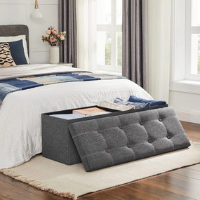 Taburetka, lavica s úložným priestorom, tmavosivá