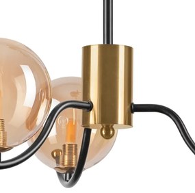 Luster na tyči GEORGIA 3xG9/5W/230V zlatá/dymová béžová