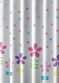 Aqualine Aqualine, Sprchový záves 180x180cm, polyester, kvetovaný farebný, ZV025