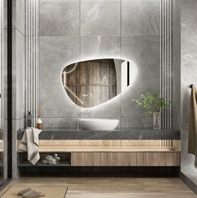 Erga Amelia, asymetrické LED zrkadlo 90x60 cm, 1955 lm, 6500K, zadné osvetlenie, ERG-V01-407-9060-00