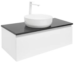 Kúpeľňová skrinka s krycou doskou SAT B-WAY 99x30x45 cm biely lesk BWAY100WTKUB