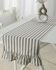 Bežec s volánom 40x160 cm farba produktu sivá látka vzorované